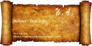 Wéber Adrián névjegykártya